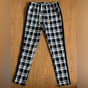 MENS VICTORIOUS PLAID SKINNY JOGGERS 2XL